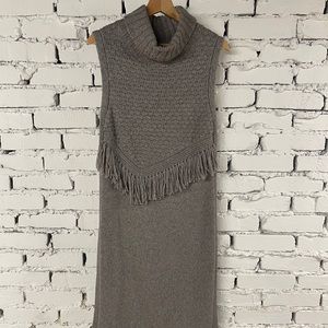 Anthropologie Long Sweater Tank with Fringe